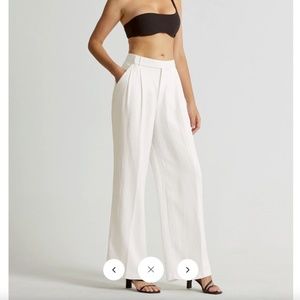 Commense Full Length Pleated Wide Leg Pants